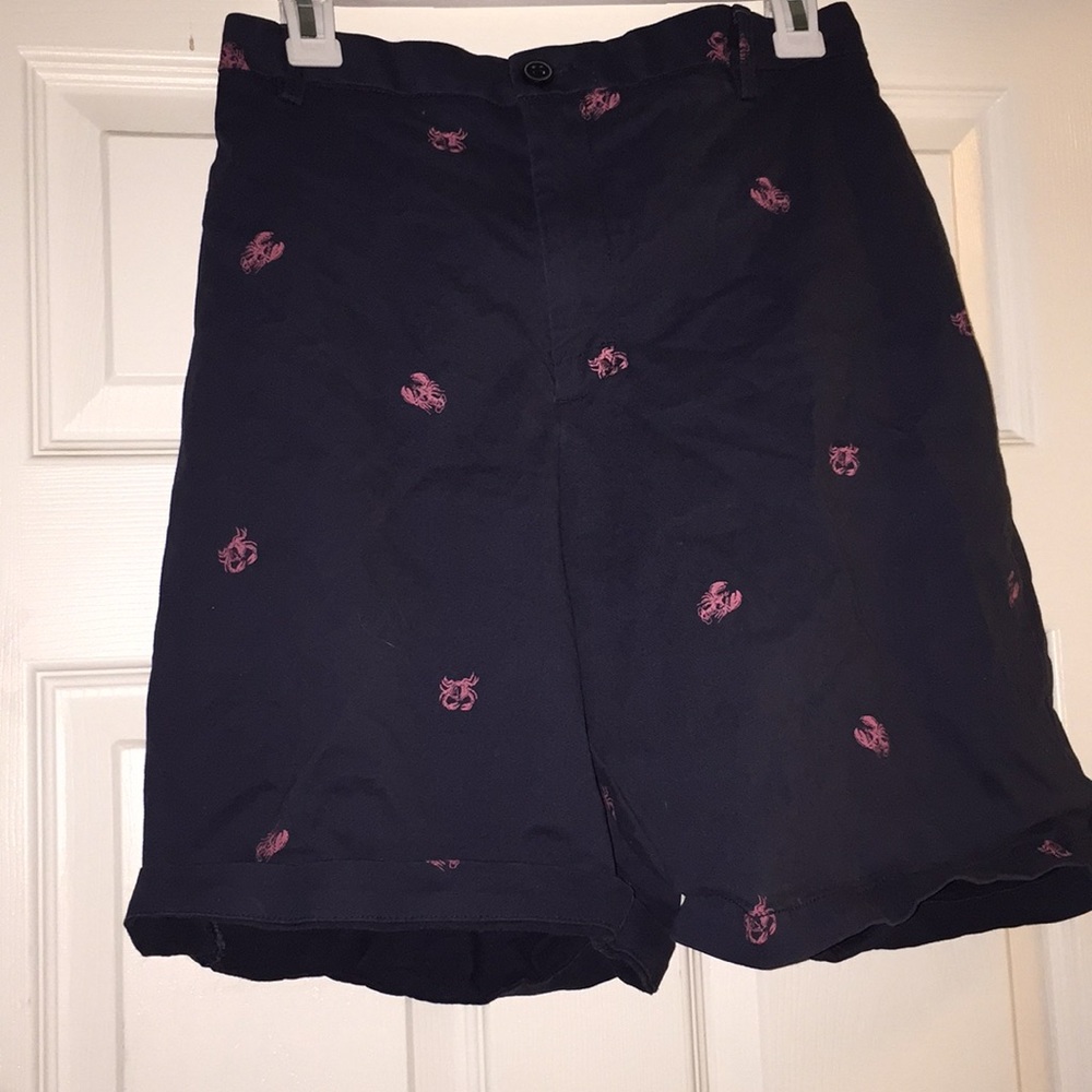 Navy blue cargo shorts with crabs
